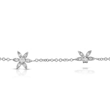 Load image into Gallery viewer, “Fleurette bouquet” 14-karat gold flower bracelet with diamonds