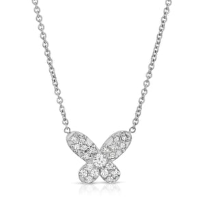 "Petit Papillon” 14-karat gold butterfly necklace with diamonds
