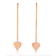 Load image into Gallery viewer, “Henriette” 14-karat gold heart drop earring