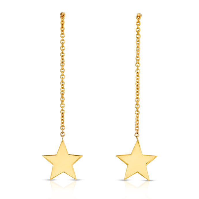 “Esme” 14-karat gold star drop earring