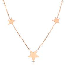 Load image into Gallery viewer, “Esme constellation” 14-karat gold star three station necklace