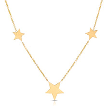 Load image into Gallery viewer, “Esme constellation” 14-karat gold star three station necklace