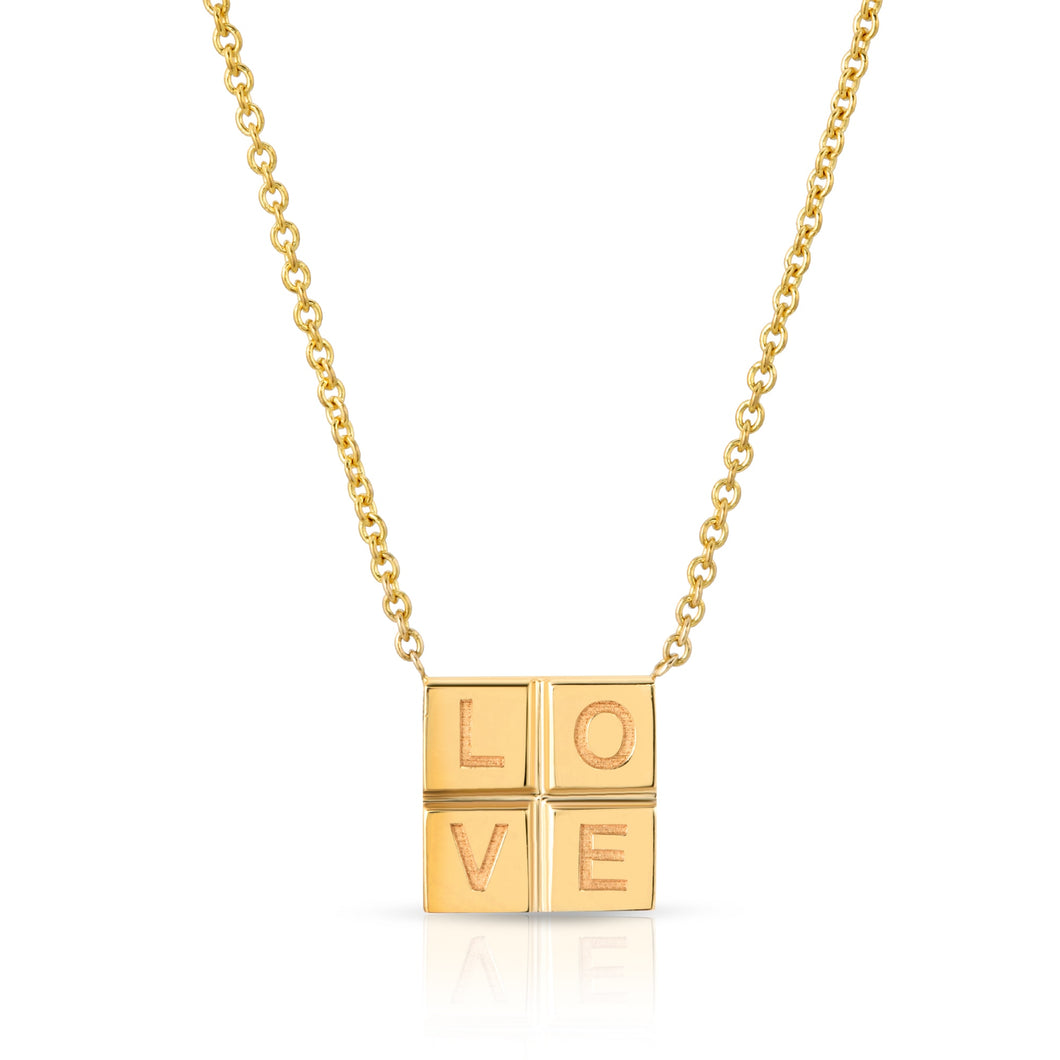 “Amour” 14-karat gold love pendant necklace