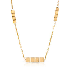 Load image into Gallery viewer, &quot;Arabella bouquet” 14-karat gold thin bar three station necklace