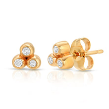 Load image into Gallery viewer, “Bulle” 14-karat gold bubble cluster earring with diamonds