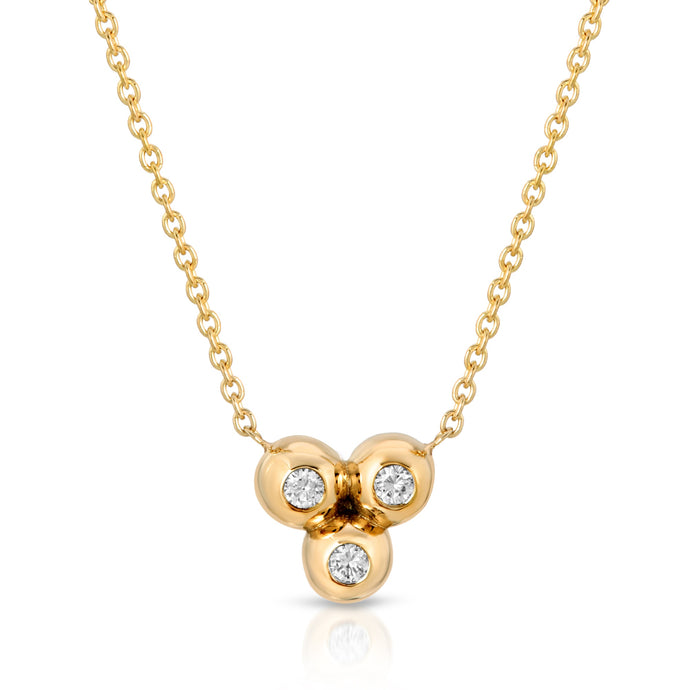“Bulle” 14-karat gold bubble cluster gold necklace with diamonds