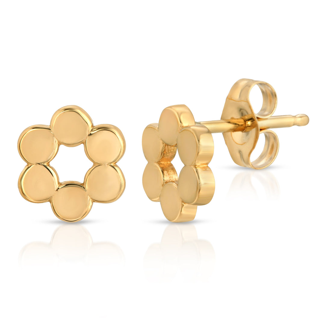 “Helene” 14-karat gold flower stud earrings