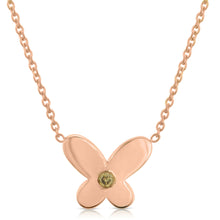 Load image into Gallery viewer, &quot;Petit Papillon” 14-karat gold butterfly necklace with diamond