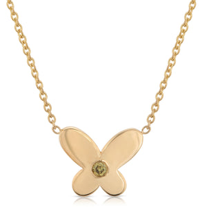 "Petit Papillon” 14-karat gold butterfly necklace with diamond