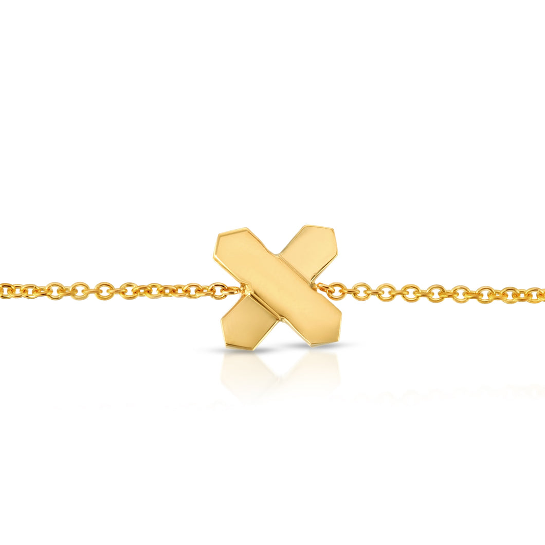 “Petit Equis” 14-karat gold X bracelet