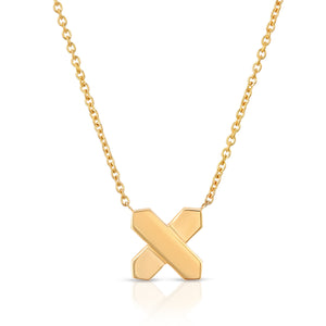 “Equis” 14-karat gold X necklace