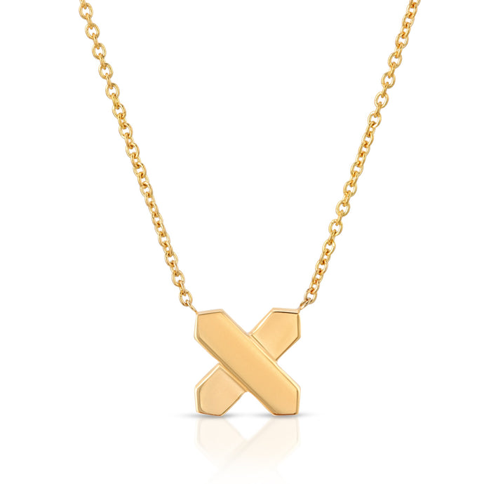 “Equis” 14-karat gold X necklace