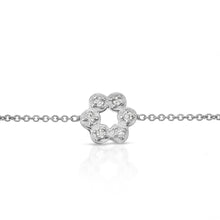Load image into Gallery viewer, “Helene” 14-karat gold flower bracelet with diamonds