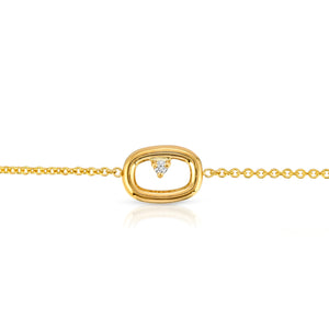 “Petit Chaine” 14-karat gold chain-link bracelet with diamond