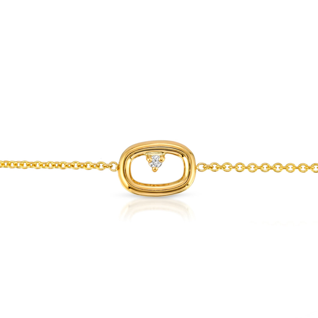 “Petit Chaine” 14-karat gold chain-link bracelet with diamond