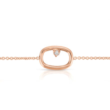 Load image into Gallery viewer, “Chaine” 14-karat gold chain-link bracelet with diamond