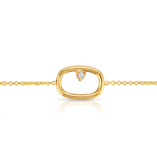 Load image into Gallery viewer, “Chaine” 14-karat gold chain-link bracelet with diamond