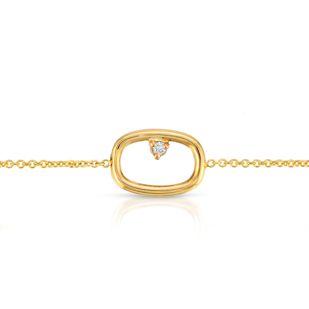 “Chaine” 14-karat gold chain-link bracelet with diamond