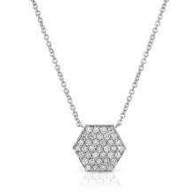 Load image into Gallery viewer, “Delphine” 14-karat gold hexagon necklace with diamonds