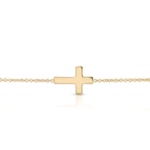 “Croix” 14-karat gold cross bracelet