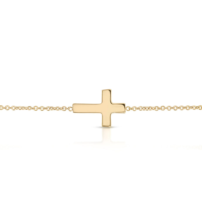 “Croix” 14-karat gold cross bracelet