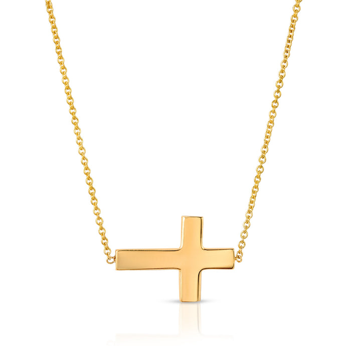 “Grande Croix” 14-karat gold cross necklace