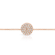 Load image into Gallery viewer, “Desirée” 14-karat gold circle bracelet with diamonds