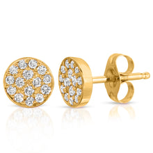 Load image into Gallery viewer, “Petite Desirée” 14-karat gold circle stud earring with diamonds