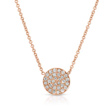 Load image into Gallery viewer, “Desirée” 14-karat gold circle necklace with diamonds