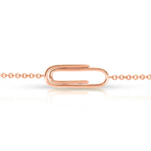 Load image into Gallery viewer, “Petit Trombone” 14-karat gold paper clip bracelet