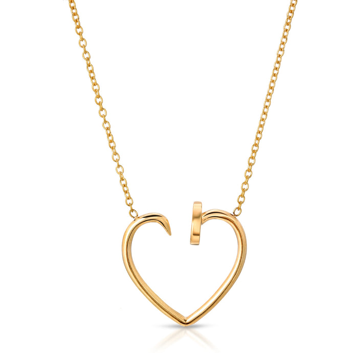 “Clou de Couer” 14-karat gold heart nail necklace