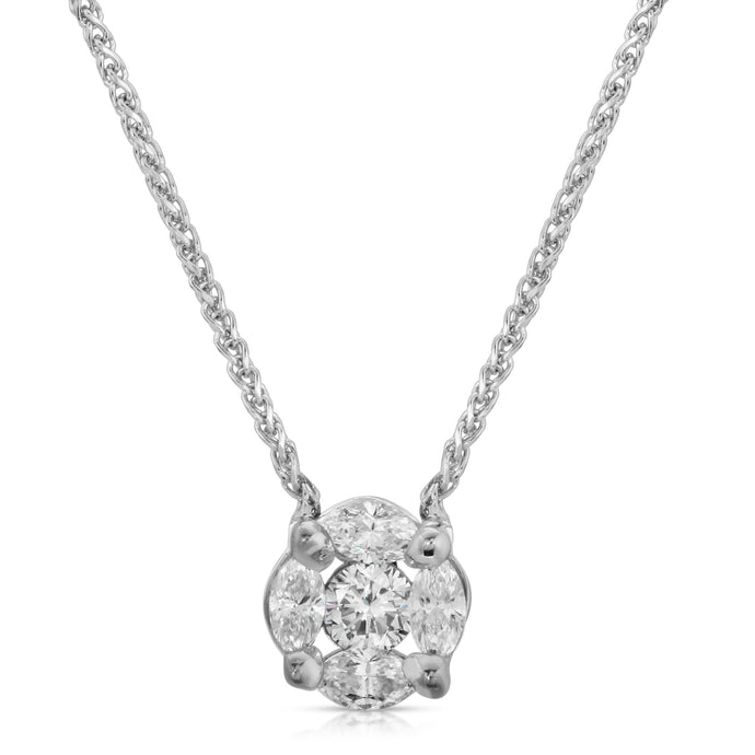 “Madeleine” 18-karat white gold stud necklace with diamonds