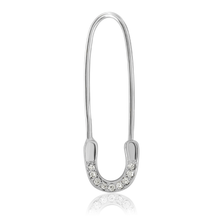 Load image into Gallery viewer, “Épingle” 14-karat gold safety pin earring with diamonds