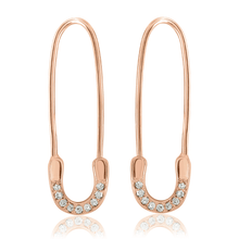 Load image into Gallery viewer, “Épingle” 14-karat gold safety pin earring with diamonds