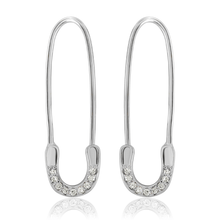 Load image into Gallery viewer, “Épingle” 14-karat gold safety pin earring with diamonds