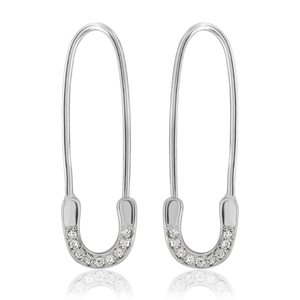 “Épingle” 14-karat gold safety pin earring with diamonds