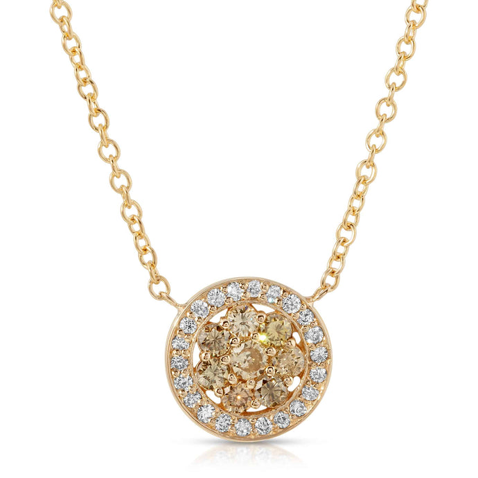 “Camille” 14-karat gold necklace with diamond medallion