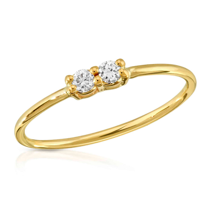“Le Double” 14-karat gold ring with diamonds