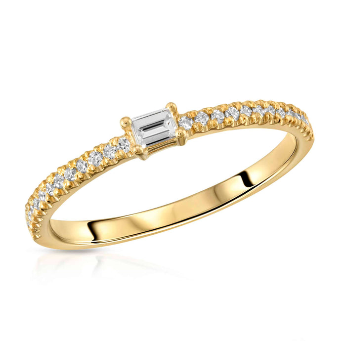 “Estée” 14-karat gold half eternity ring with diamonds