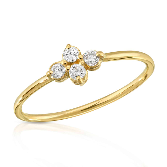 “Le Quadruple” 14-karat gold ring with diamonds