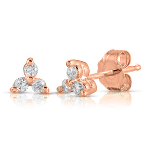 “Ella” 14-karat gold three-stone earring with diamonds