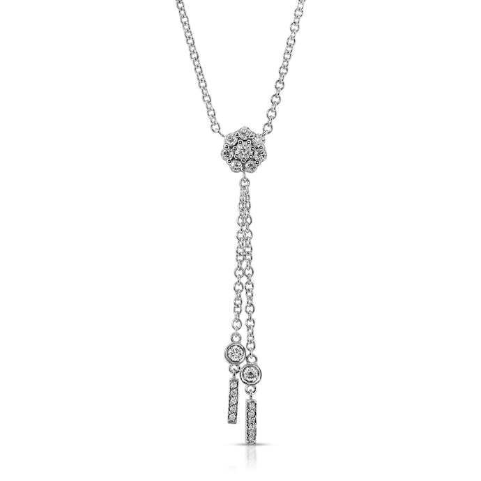 “Aimeé” 14-karat gold bolo tie necklace with diamonds