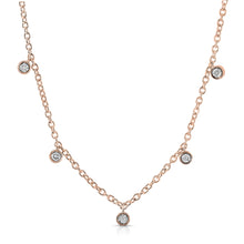 Load image into Gallery viewer, “Caroline” 14-karat gold five station necklace with diamonds