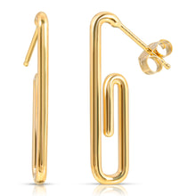 Load image into Gallery viewer, “Petit Trombone” 14-karat gold paper clip earring