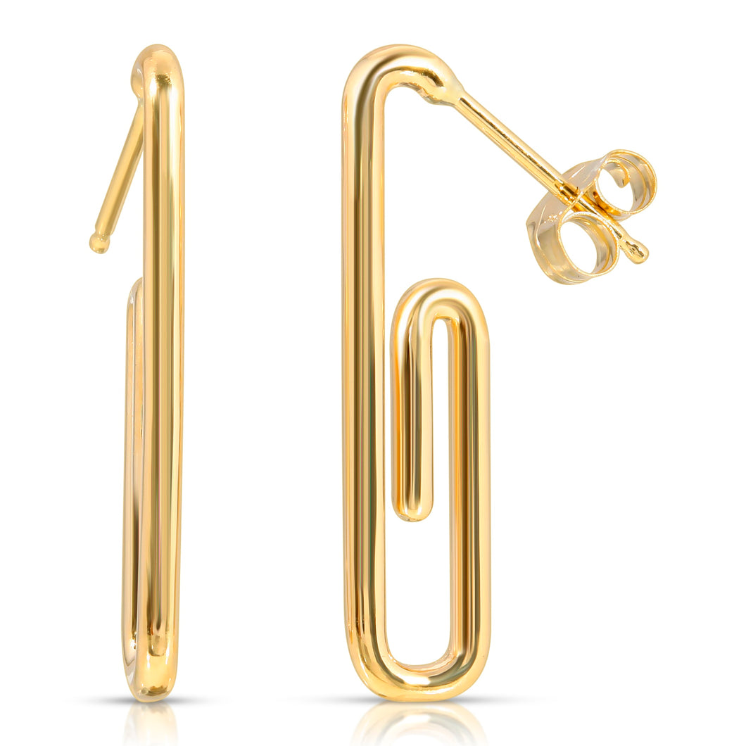 “Petit Trombone” 14-karat gold paper clip earring
