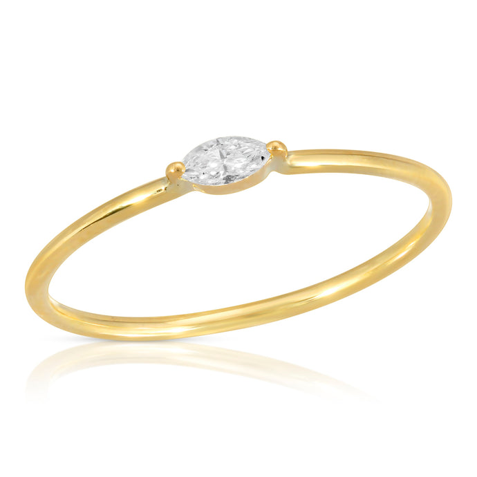 “Isabelle” 14-karat gold ring with marquis diamond