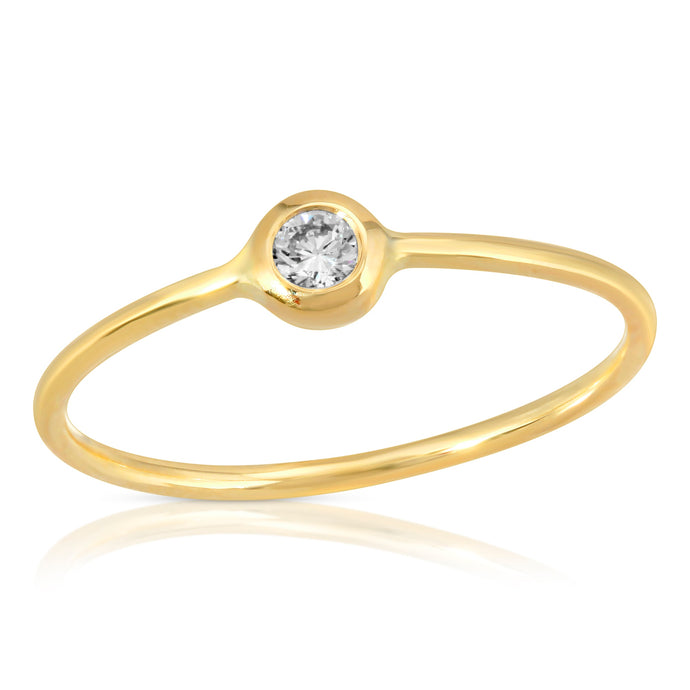 “Le Bohémienne” 14-karat gold stacking ring with round-cut diamond