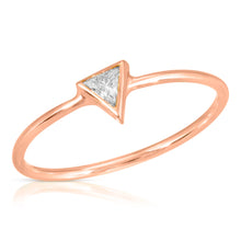 Load image into Gallery viewer, “Le Bohémienne” 14-karat gold stacking ring with triangle-cut diamond