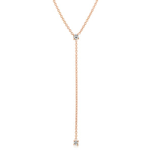 “Giselle” 14-karat gold drop necklace with diamonds