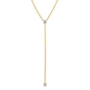 “Giselle” 14-karat gold drop necklace with diamonds